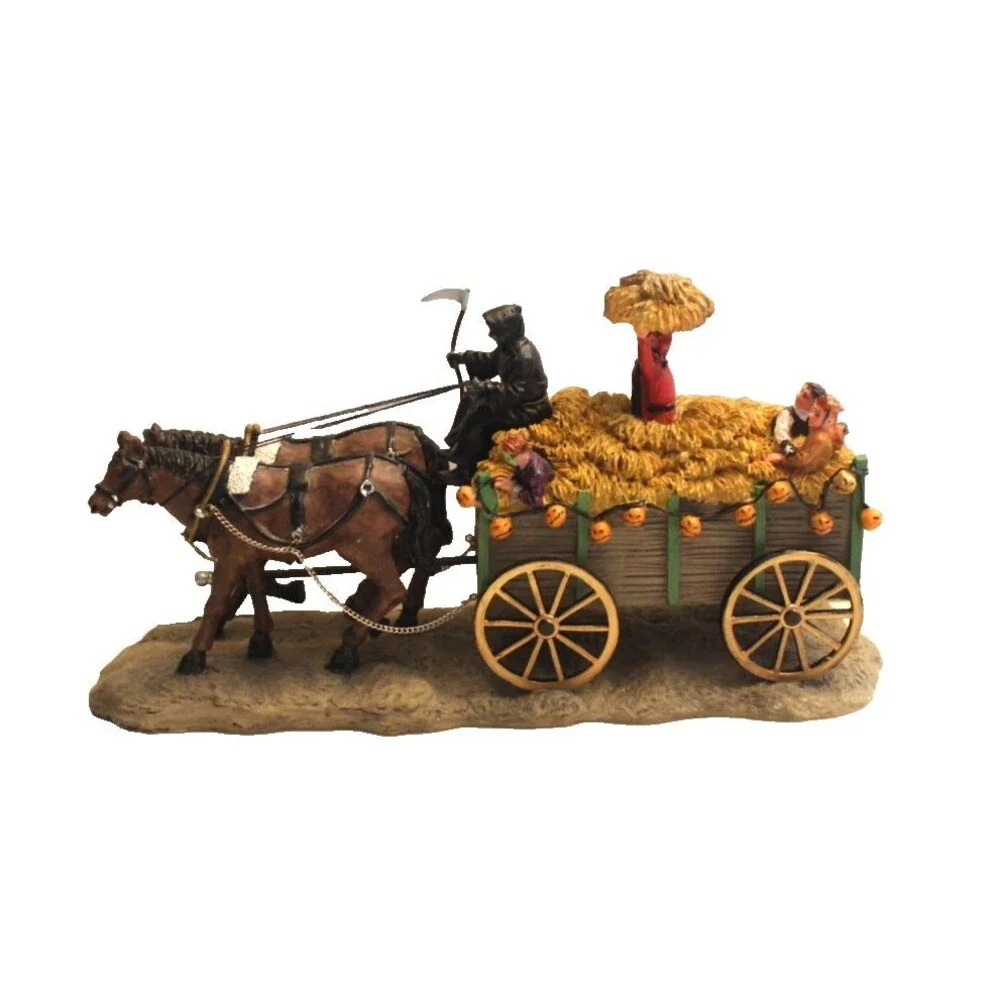 Lemax Spooky Town Halloween Haunted Hayride Horse & Wagon Pumpkin Trick or Treat